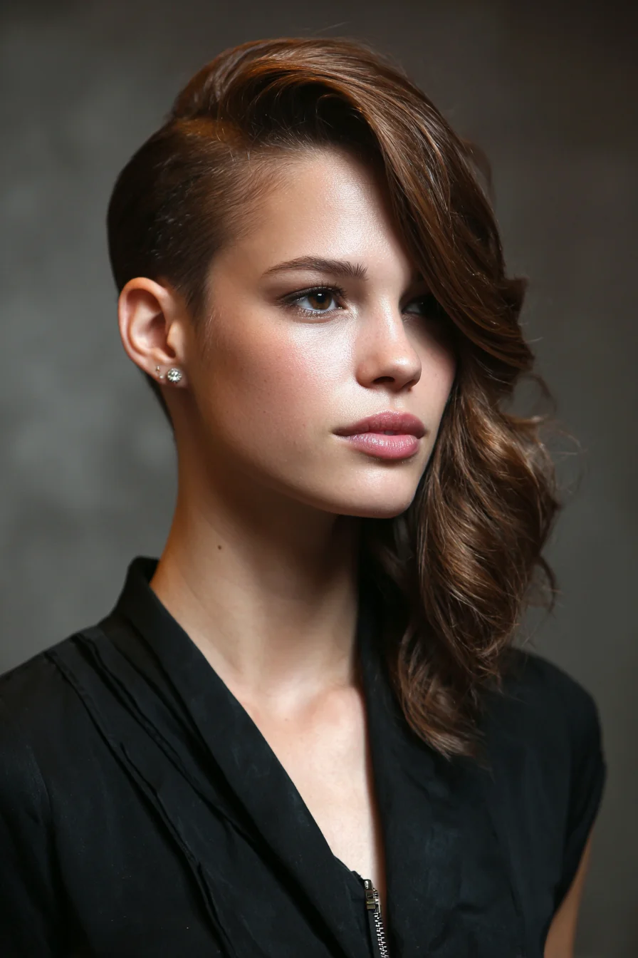 Asymmetrical Side-Swept Undercut with Voluminous Waves