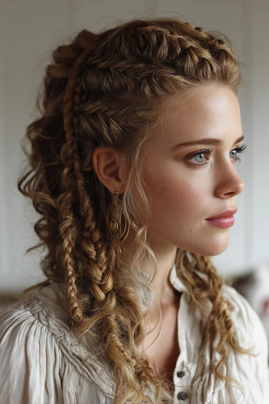 Boho Textured Mini Braids with Loose Curly Ends