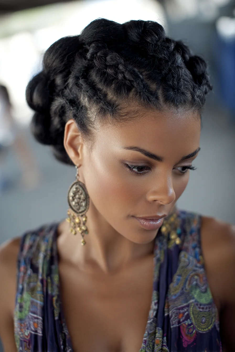 Chunky Cornrow Braided Updo — Protective Style for Natural and Textured Hair