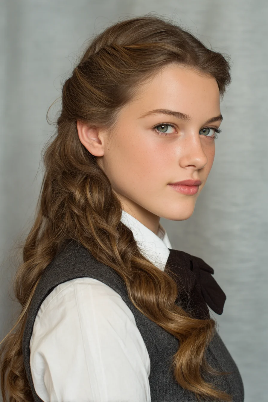 Half-Up Loose Waves with Soft Twists — Long Hair Styling