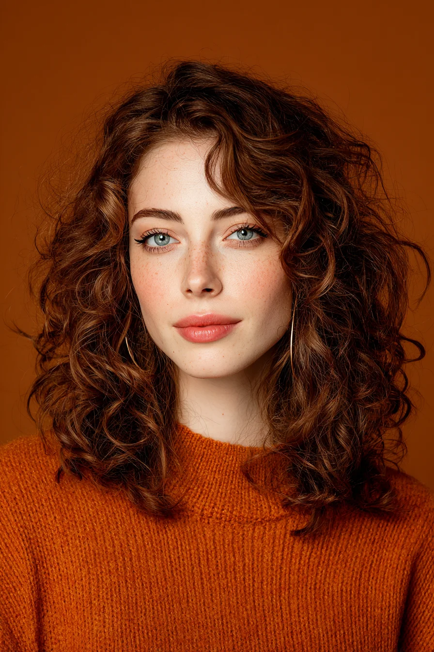 Layered Shoulder-Length Curly Cut with Face‑Framing Layers