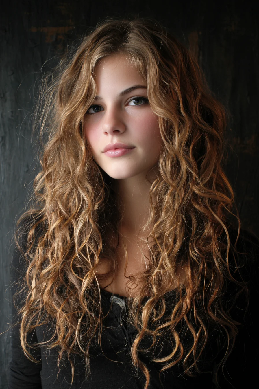 Long Layered Beachy Waves for Wavy to Curly Hair