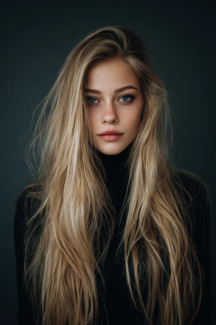 Long Layered Blonde with Face‑Framing Texture and Natural Movement
