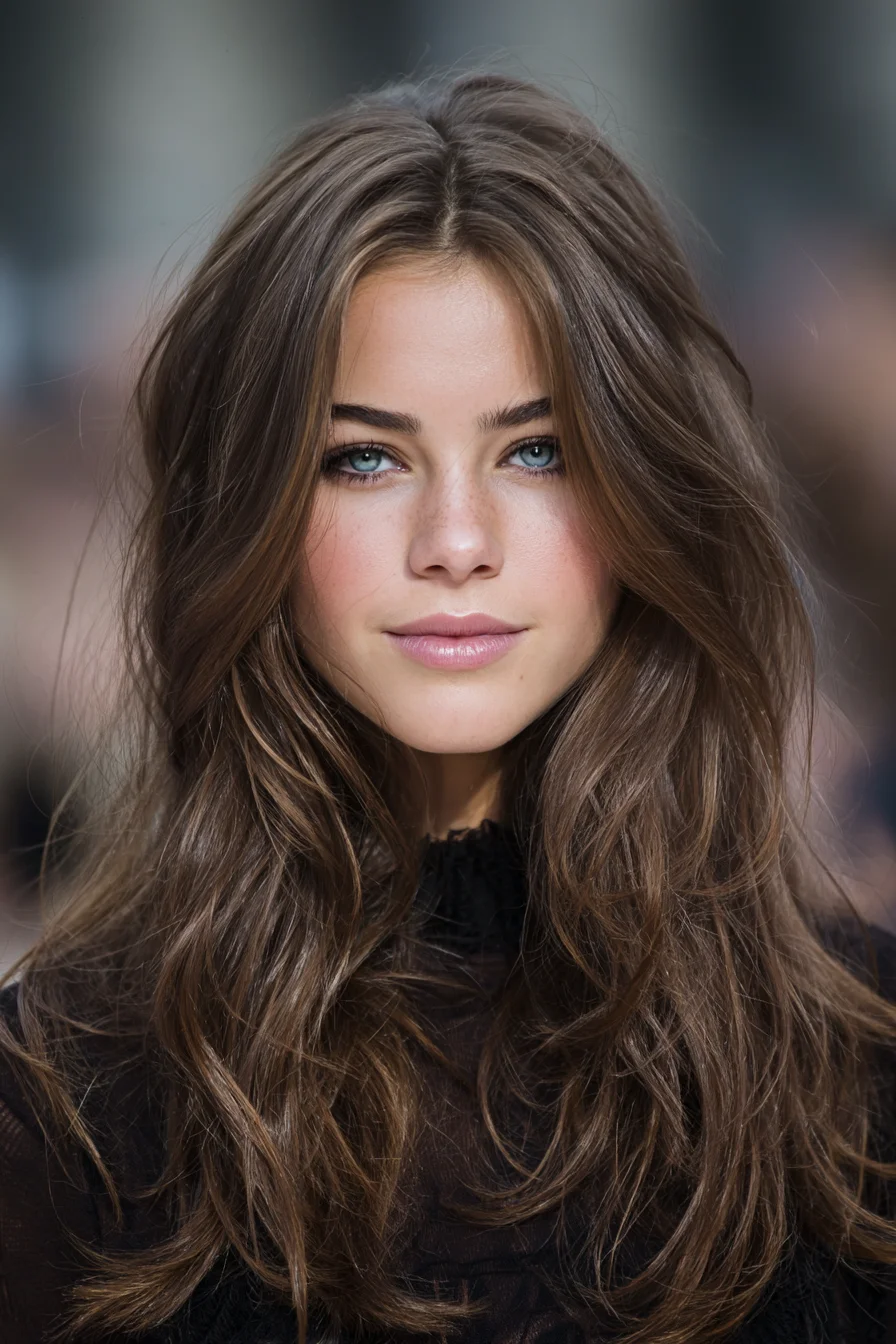 Long Layered Face‑Framing Cut with Soft, Textured Waves