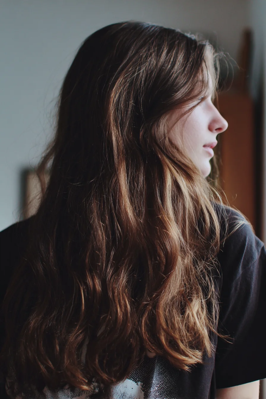 Long Natural Waves with Soft Layers — Medium to Thick Hair