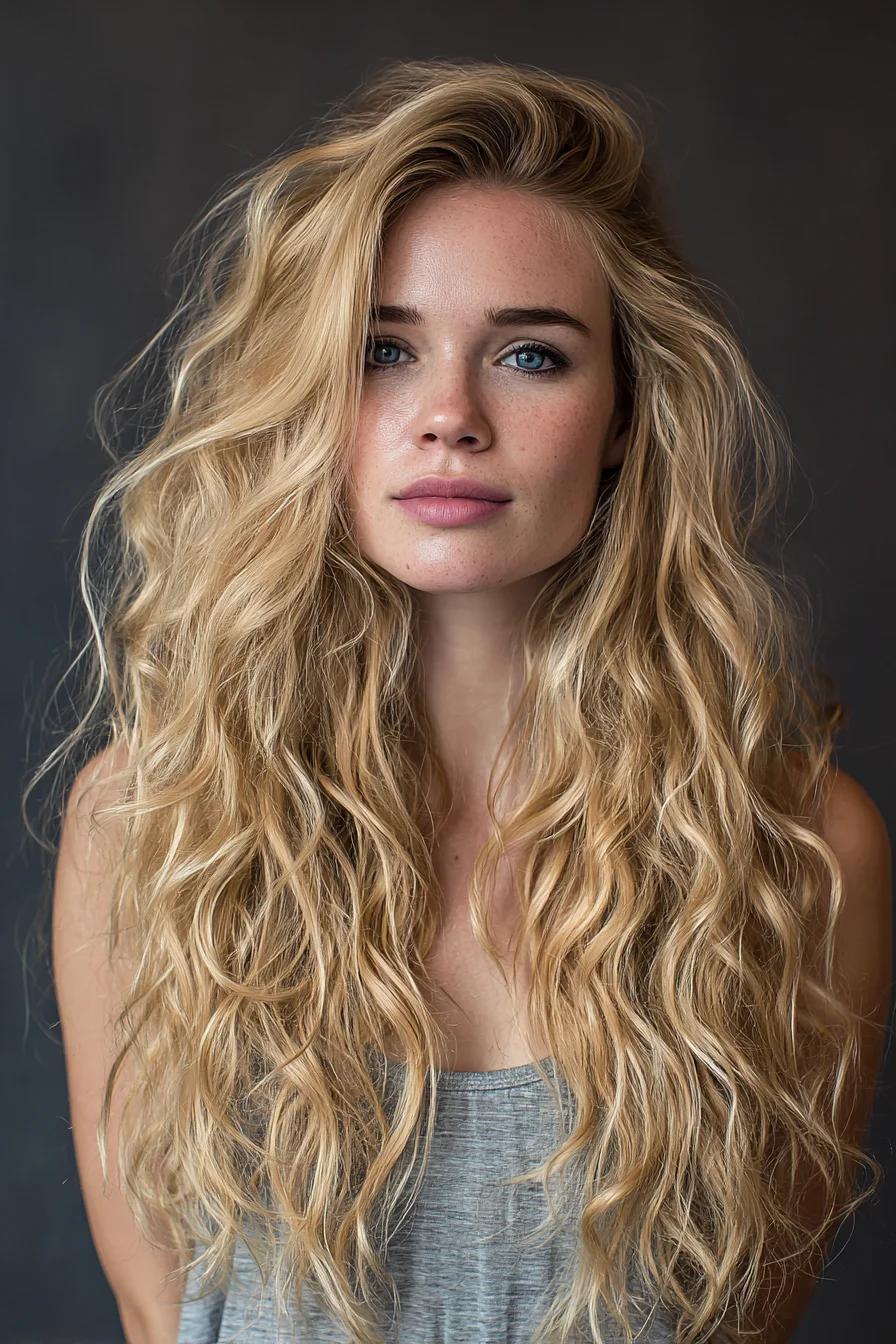 Long Textured Beach Waves — Layered Blonde Waves for Thick, Wavy Hair