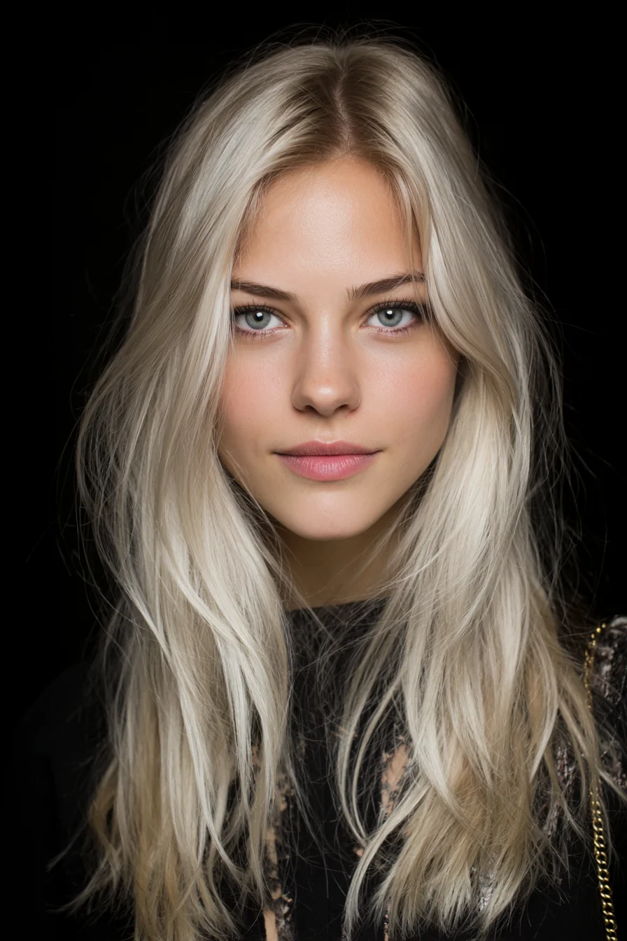 Long Textured Blonde with Soft Face‑Framing Layers and Lived‑In Ends
