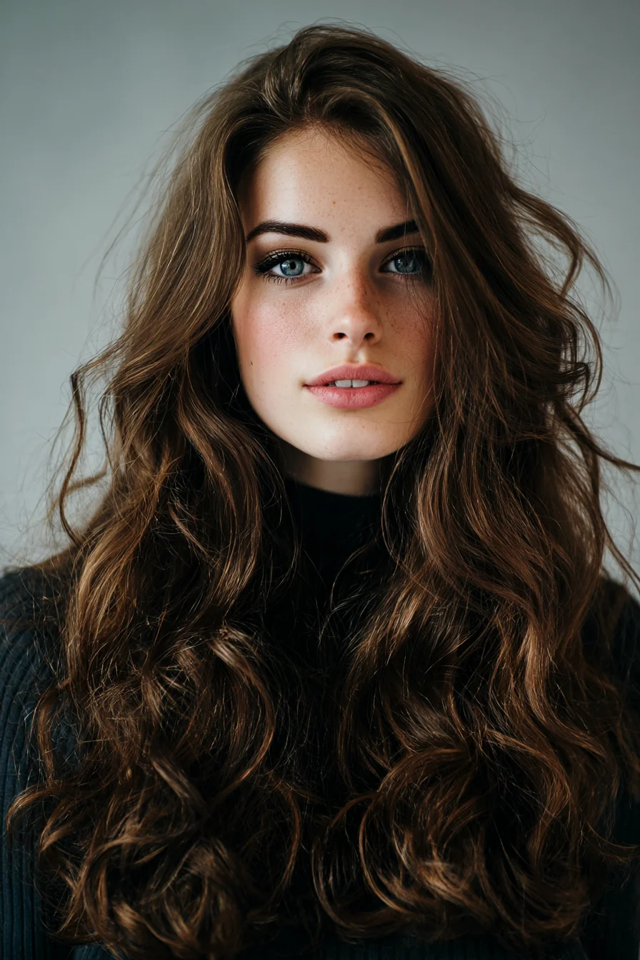 Long Voluminous Loose Waves with Face‑Framing Layers