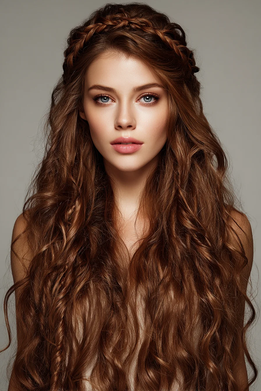 Loose Halo Braid with Long Beach Waves