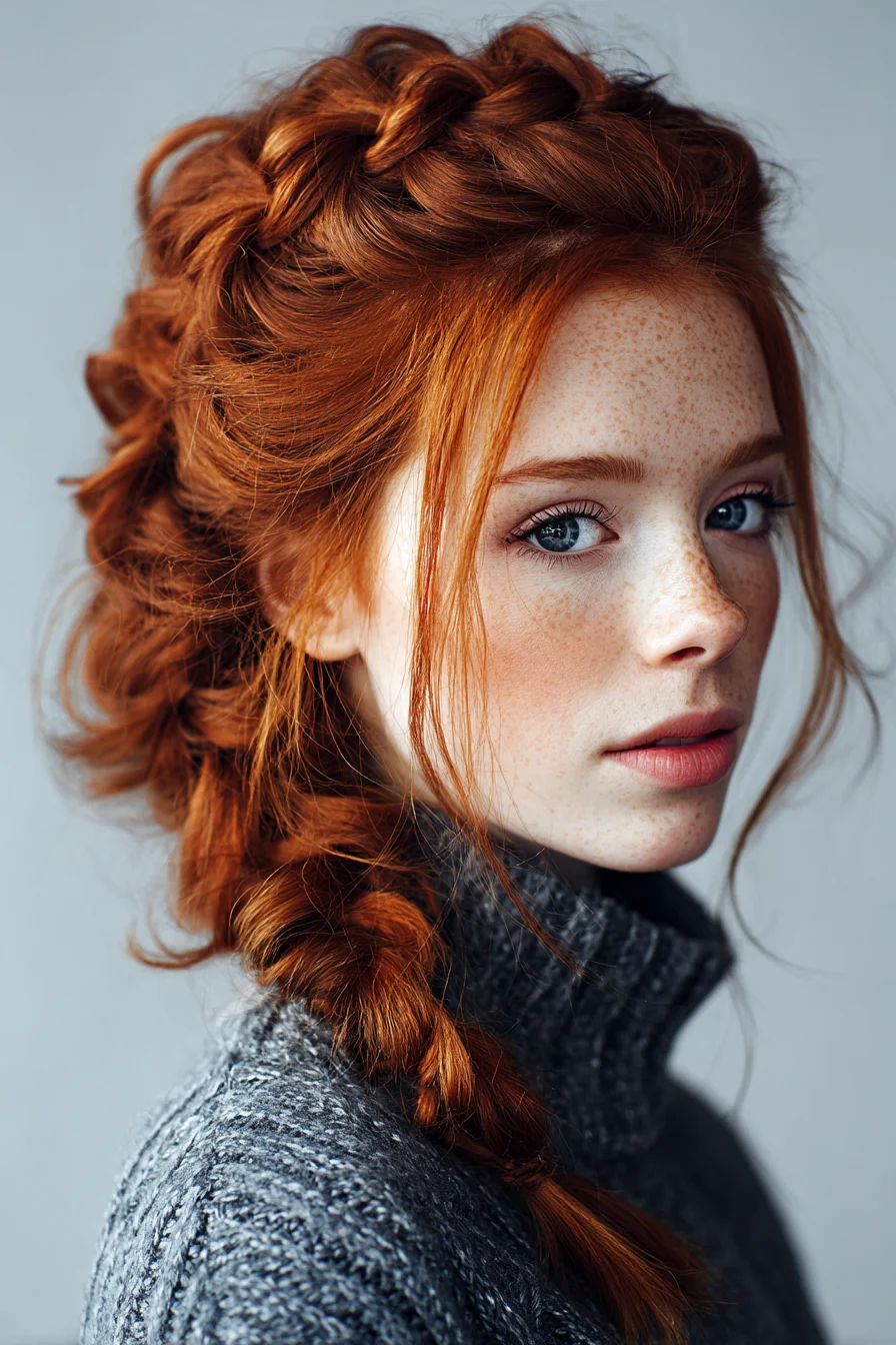 Loose Textured Dutch Braid with Face‑Framing Pieces