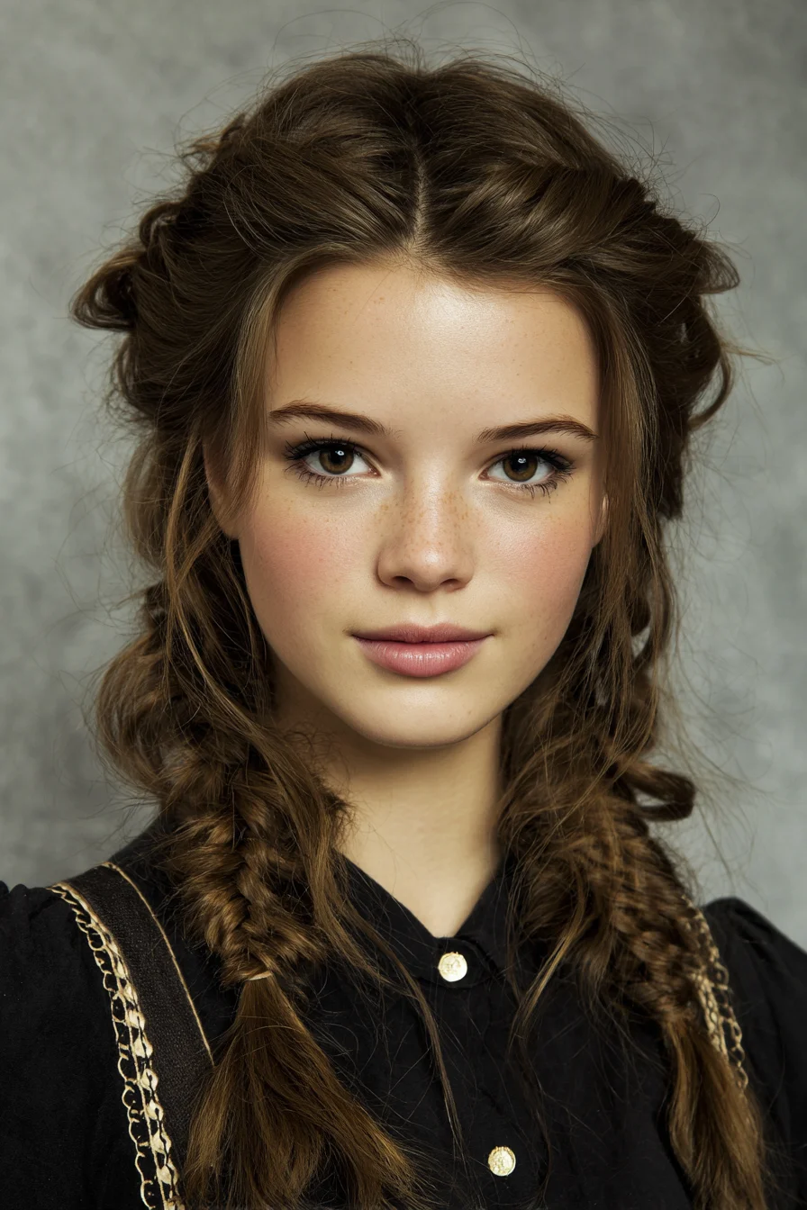 Messy Double Fishtail Braids with Voluminous Center Part