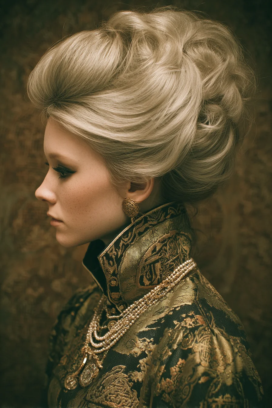 Regal Voluminous Updo (Vintage French Twist with Soft Side Sweep)