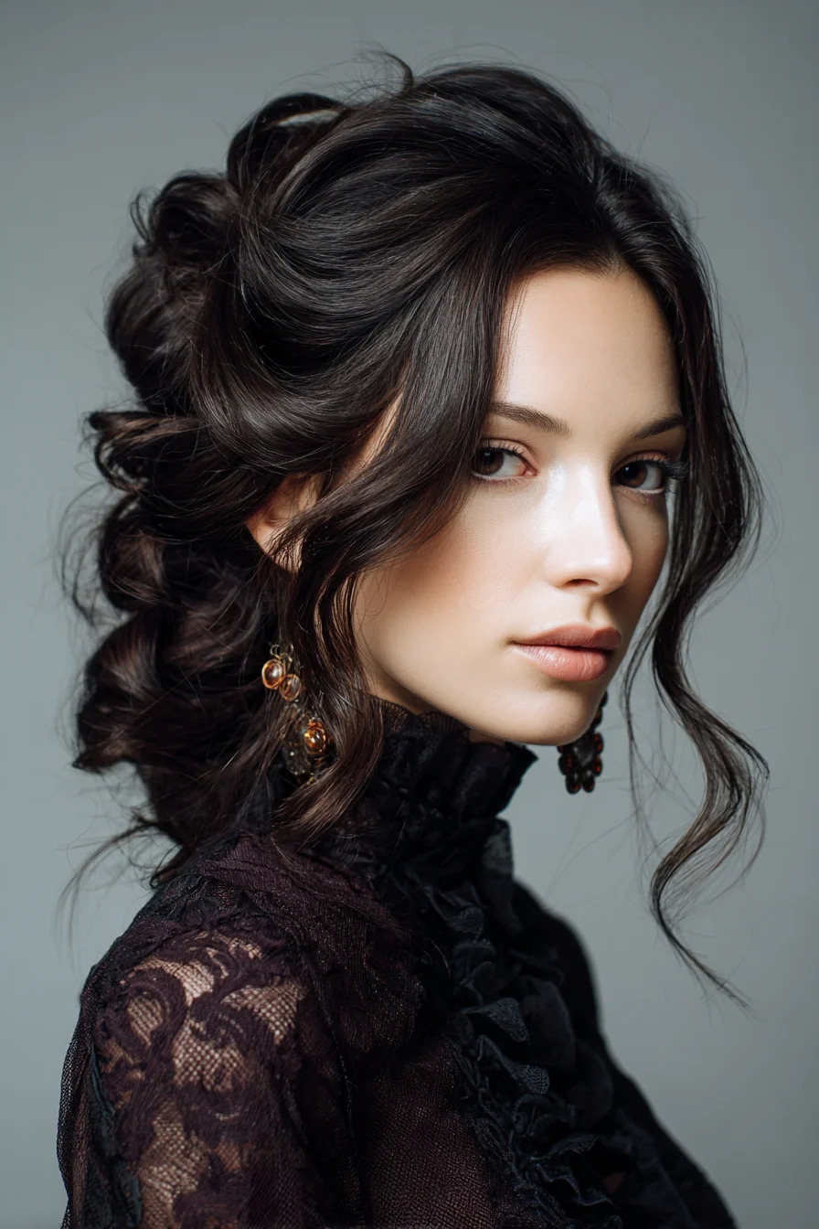 Romantic Textured Updo with Soft Face‑Framing Waves