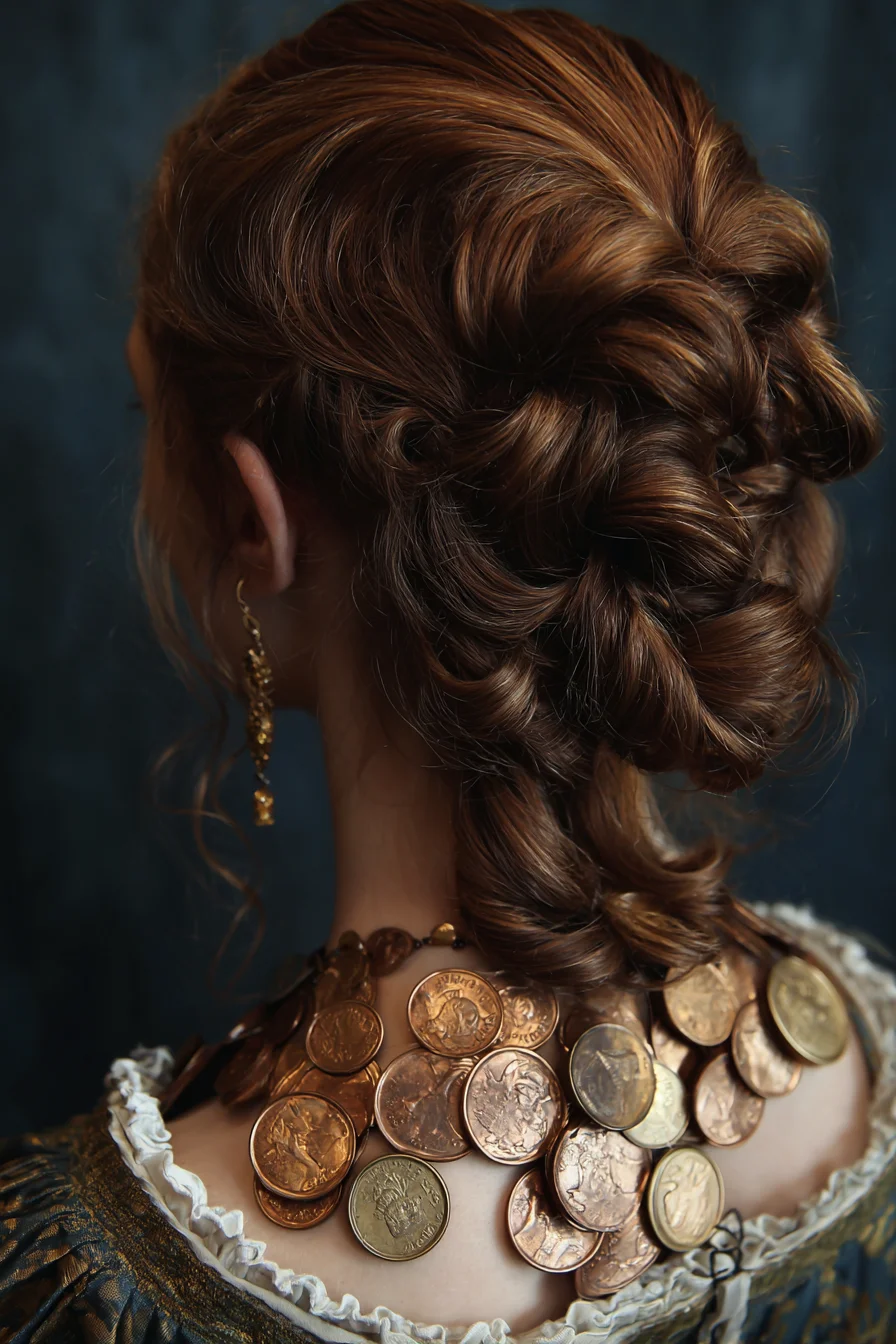 Romantic Twisted Chignon for Medium-Long Wavy Hair