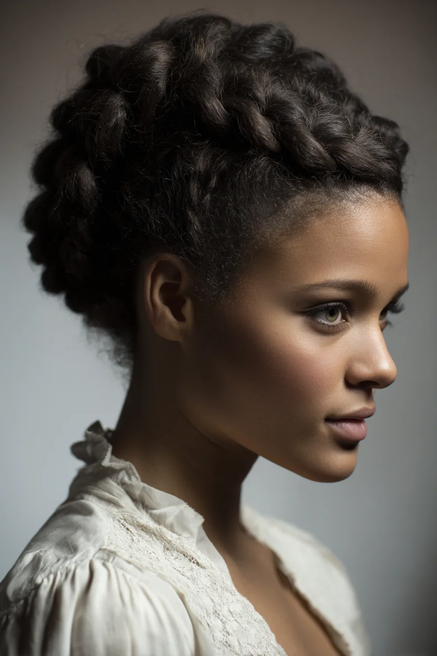 Textured Crown Braided Updo — Chunky Flat Twists for Natural Hair