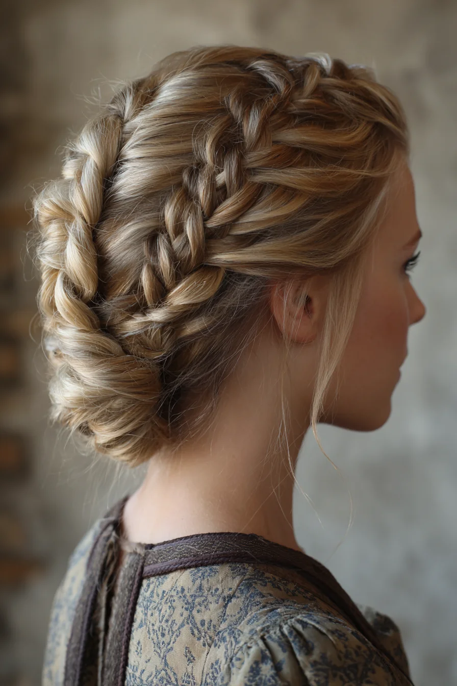 Textured Double Dutch Braided Low Bun — Braided Updo for Medium to Long Hair