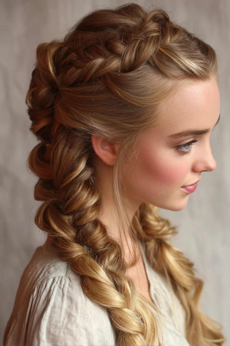 Textured Double Dutch Braids with Pancake Volume