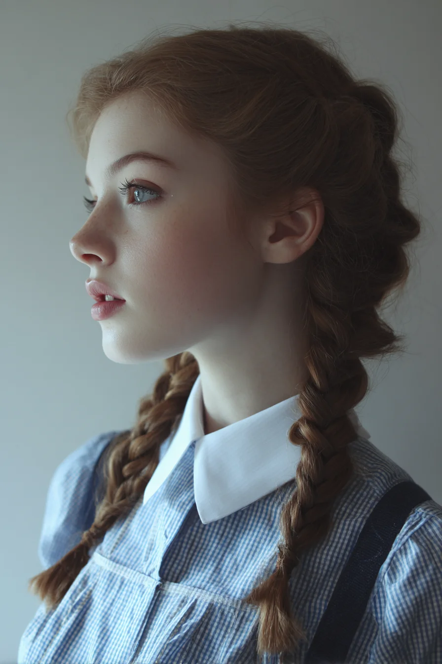 Textured Double Dutch Braids with Soft Face‑Framing