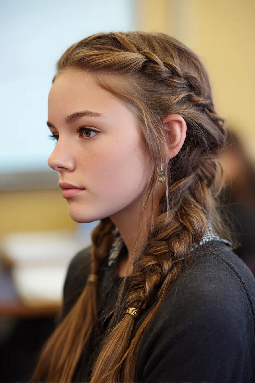 Textured Double Dutch Braids with Soft Pancaking