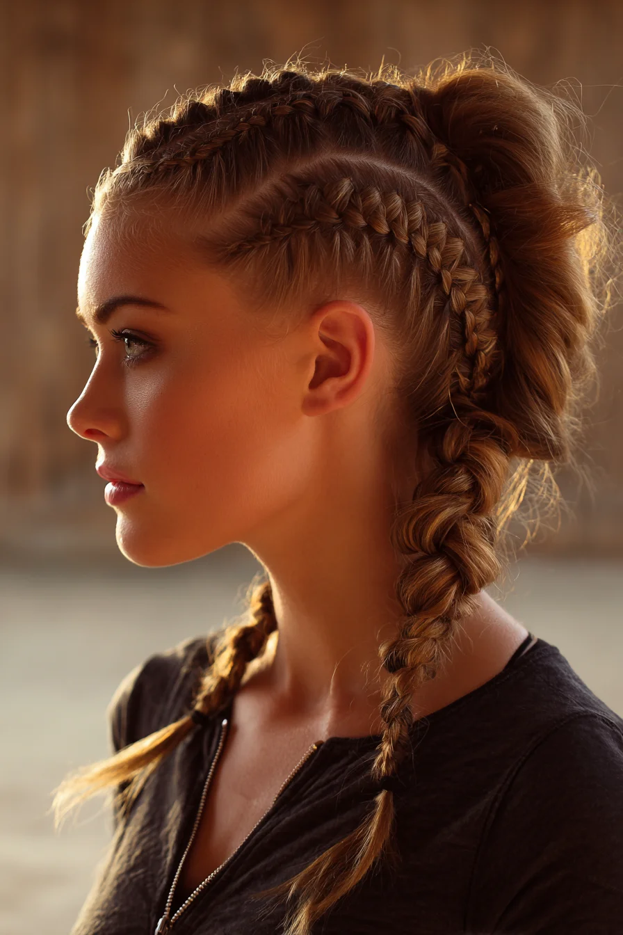 Textured Dutch Cornrows into Braided Mohawk — Medium to Long Hair