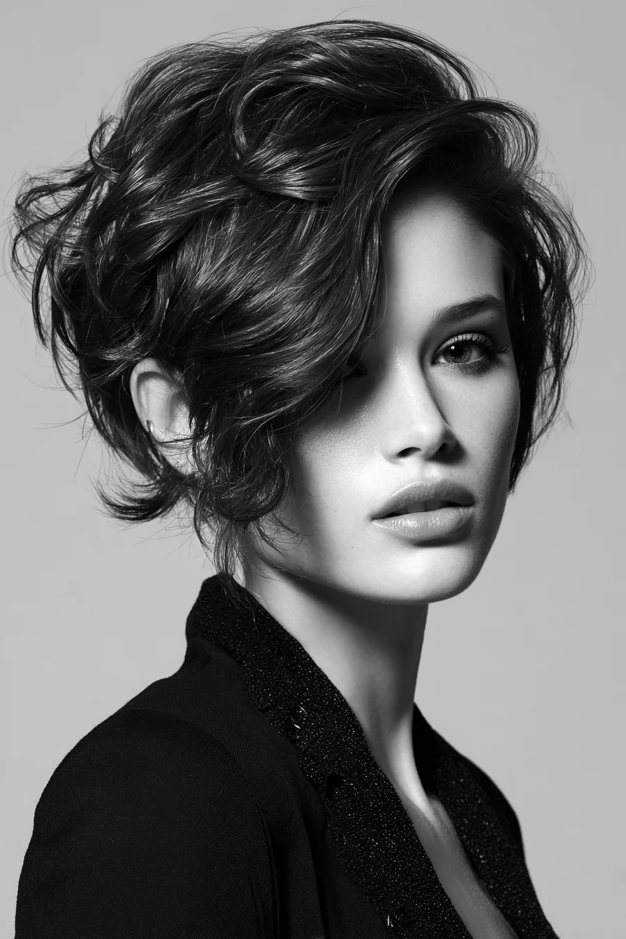 Textured Layered Short Bob with Side‑Swept Volume