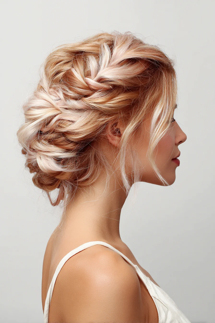 Textured Loose Braided Chignon for Medium to Long Hair