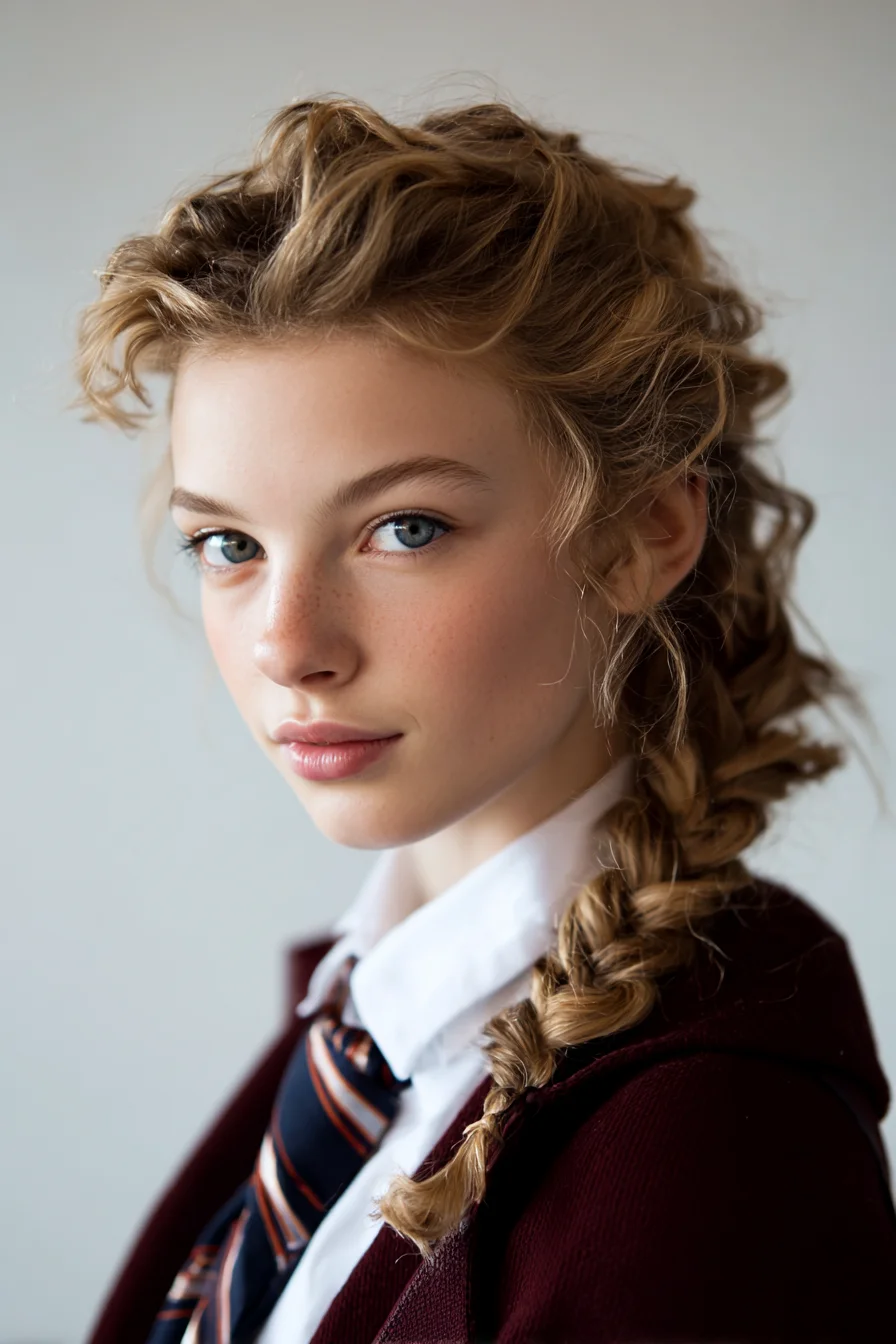 Textured Loose Side Braid — Voluminous Boho Braid for Medium to Long Hair