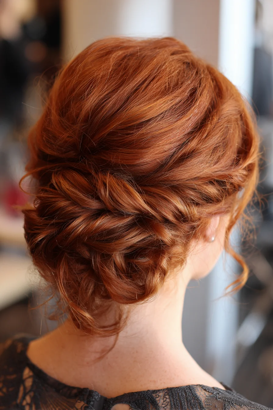 Textured Low Twisted Updo — Soft Chignon for Medium to Thick Hair