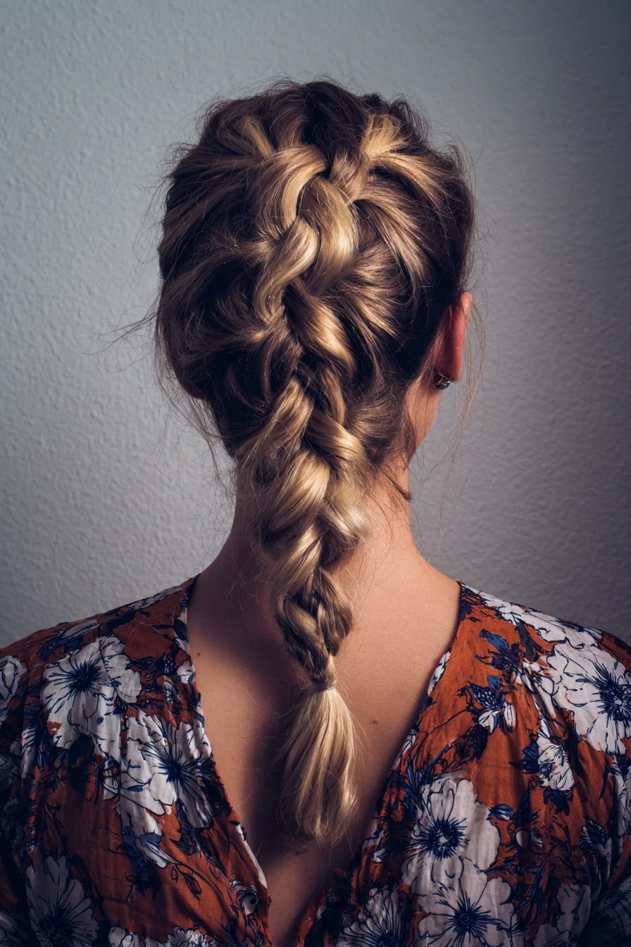 Textured Pancaked French Braid for Medium–Long Hair