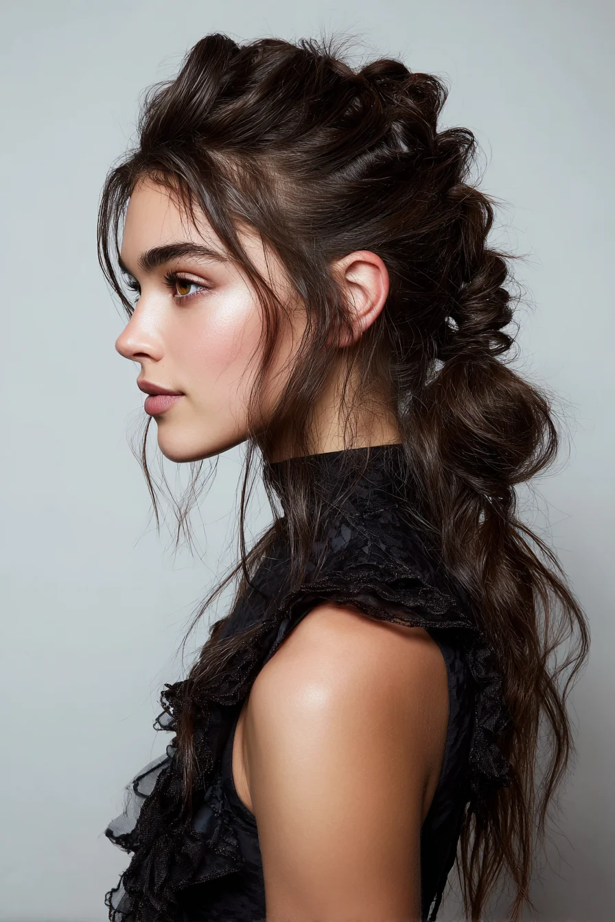 Textured Pull-Through Ponytail with Loose Bubble Sections