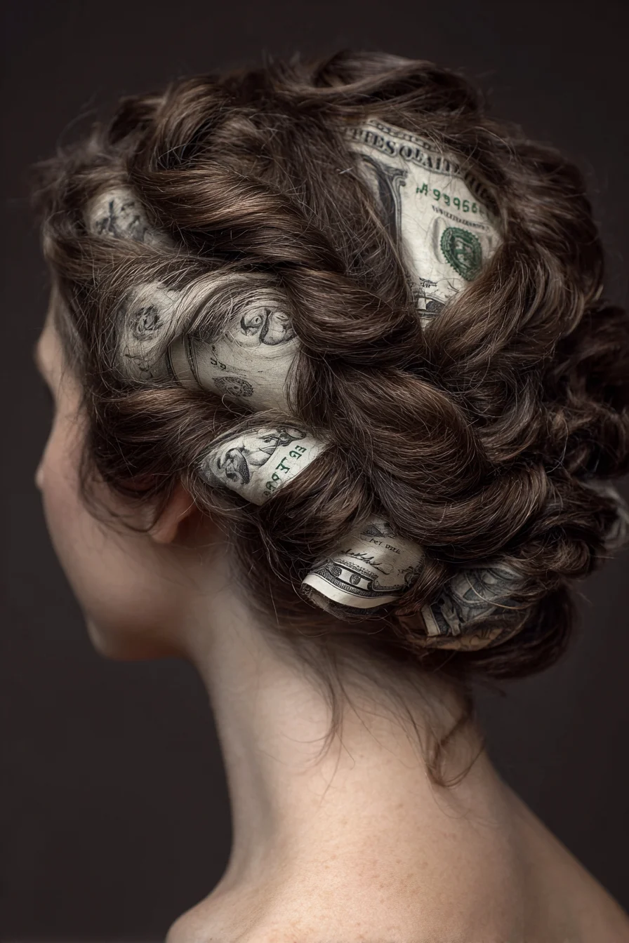 Textured Rolled Updo with Decorative Bill Accents