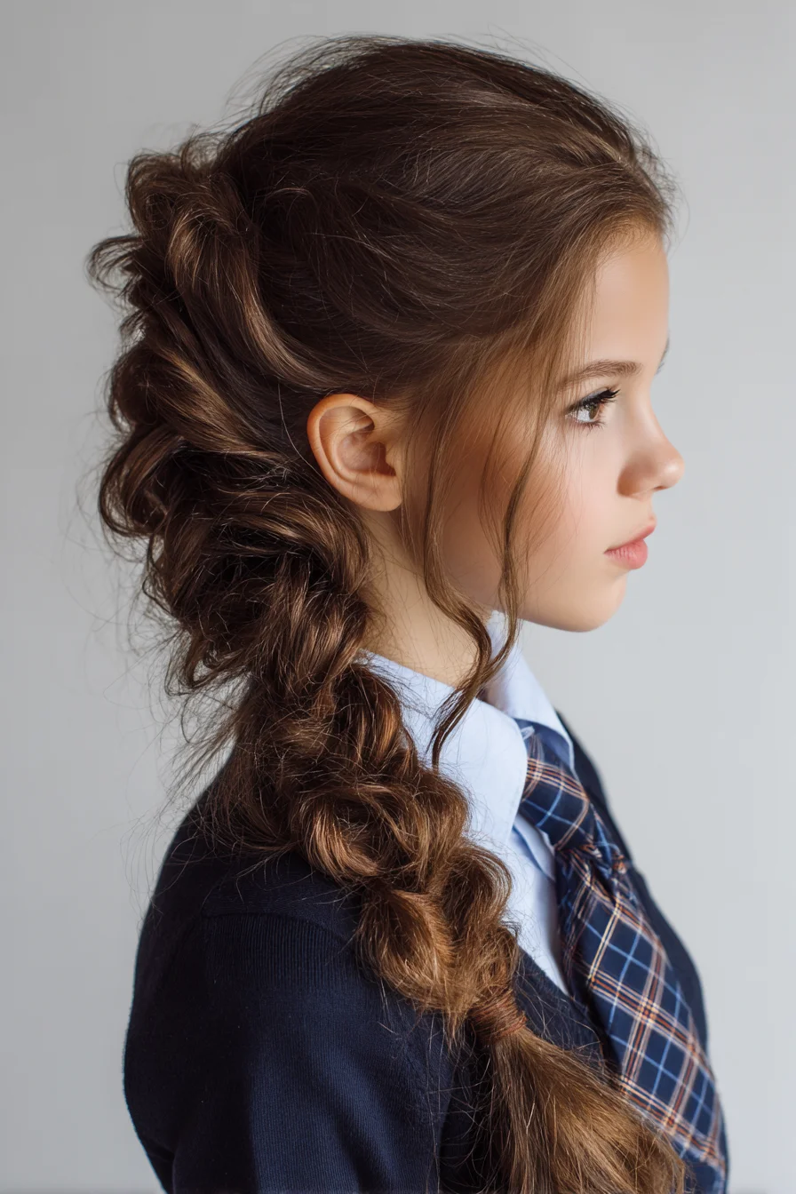 Textured Romantic Side Braid with Face‑Framing Tendrils