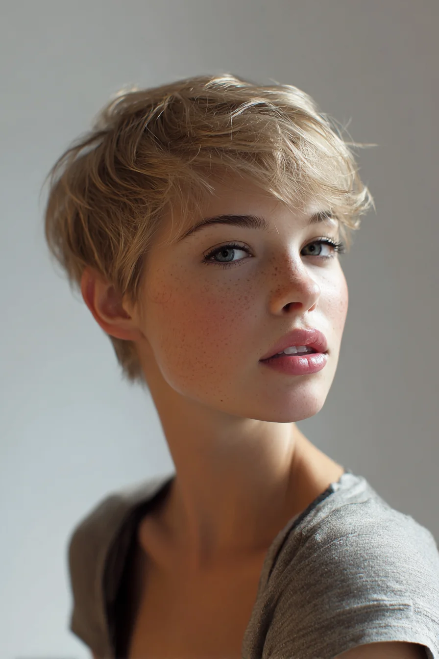 Textured Short Pixie Cut for Fine to Medium Hair