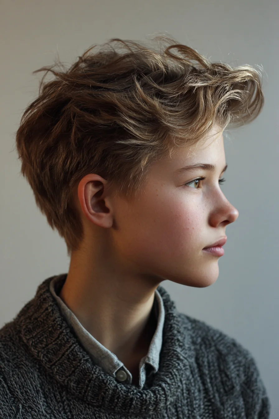 Textured Short Quiff with Tapered Sides for Fine to Medium Hair