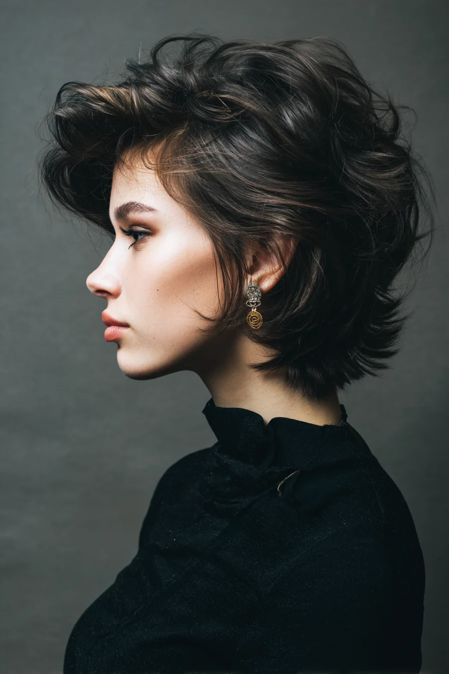 Textured Short Shag with Voluminous Top and Feathered Ends