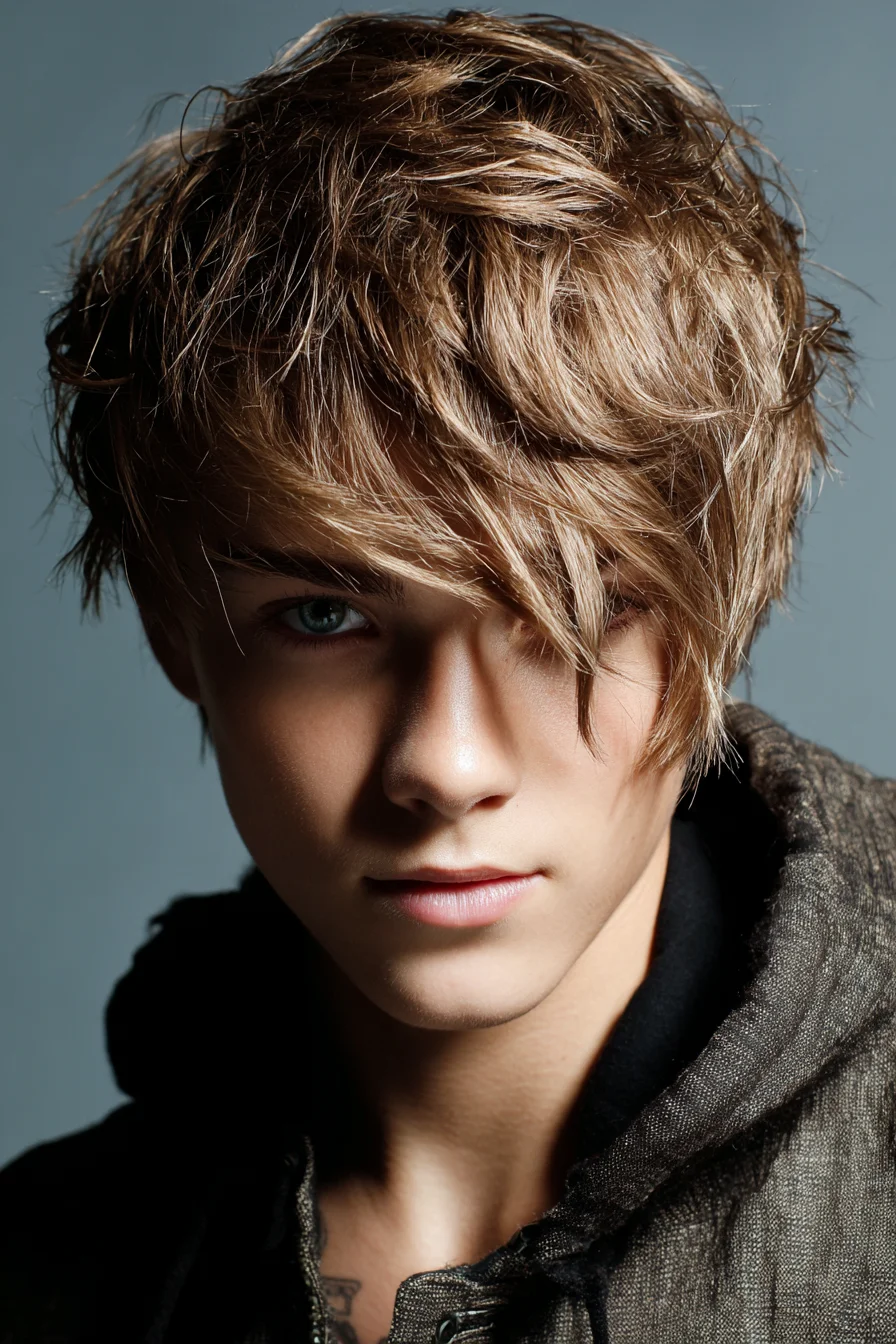 Textured Tousled Layered Fringe — Choppy Short-to-Medium Hairstyle