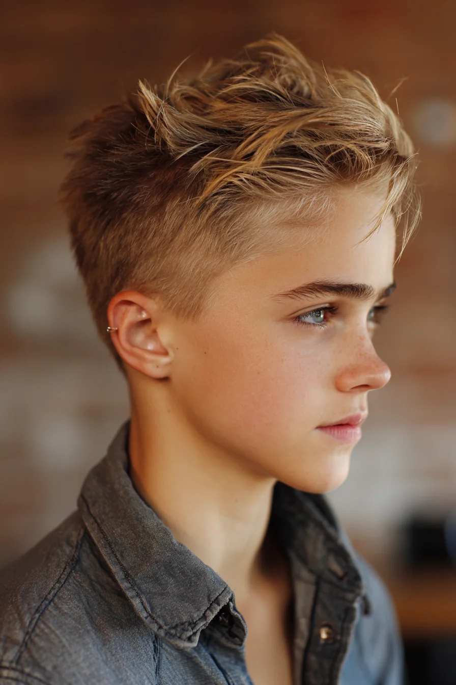 Tousled Textured Crop with Low Tapered Sides