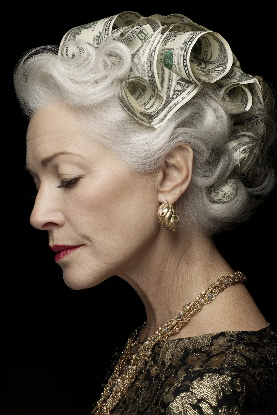 Vintage Sculpted Roll Updo for Silver or Gray Hair — Pin Curls & Rolled Accents