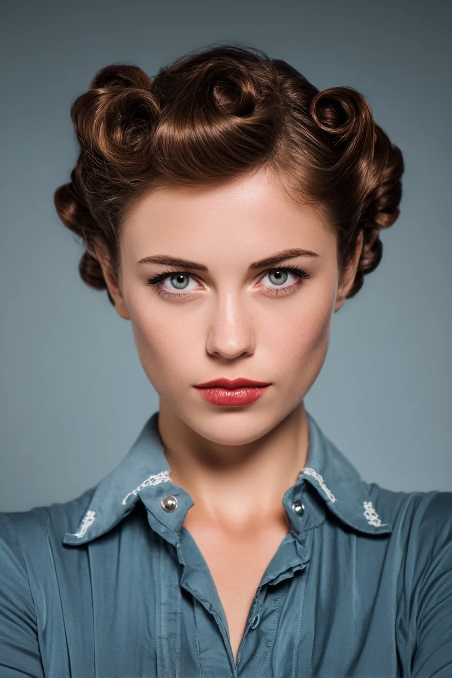 Vintage Victory Rolls — Structured Pin Curls for Short to Medium Hair