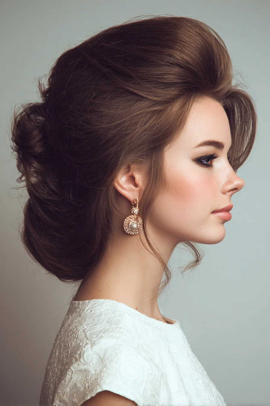 Voluminous French Twist Updo for Medium to Thick Hair
