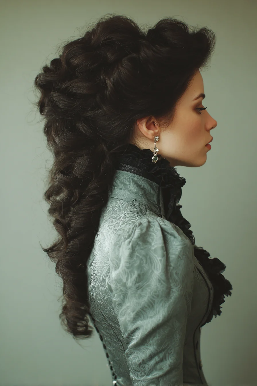 Voluminous Half-Up Cascade with Textured Curls