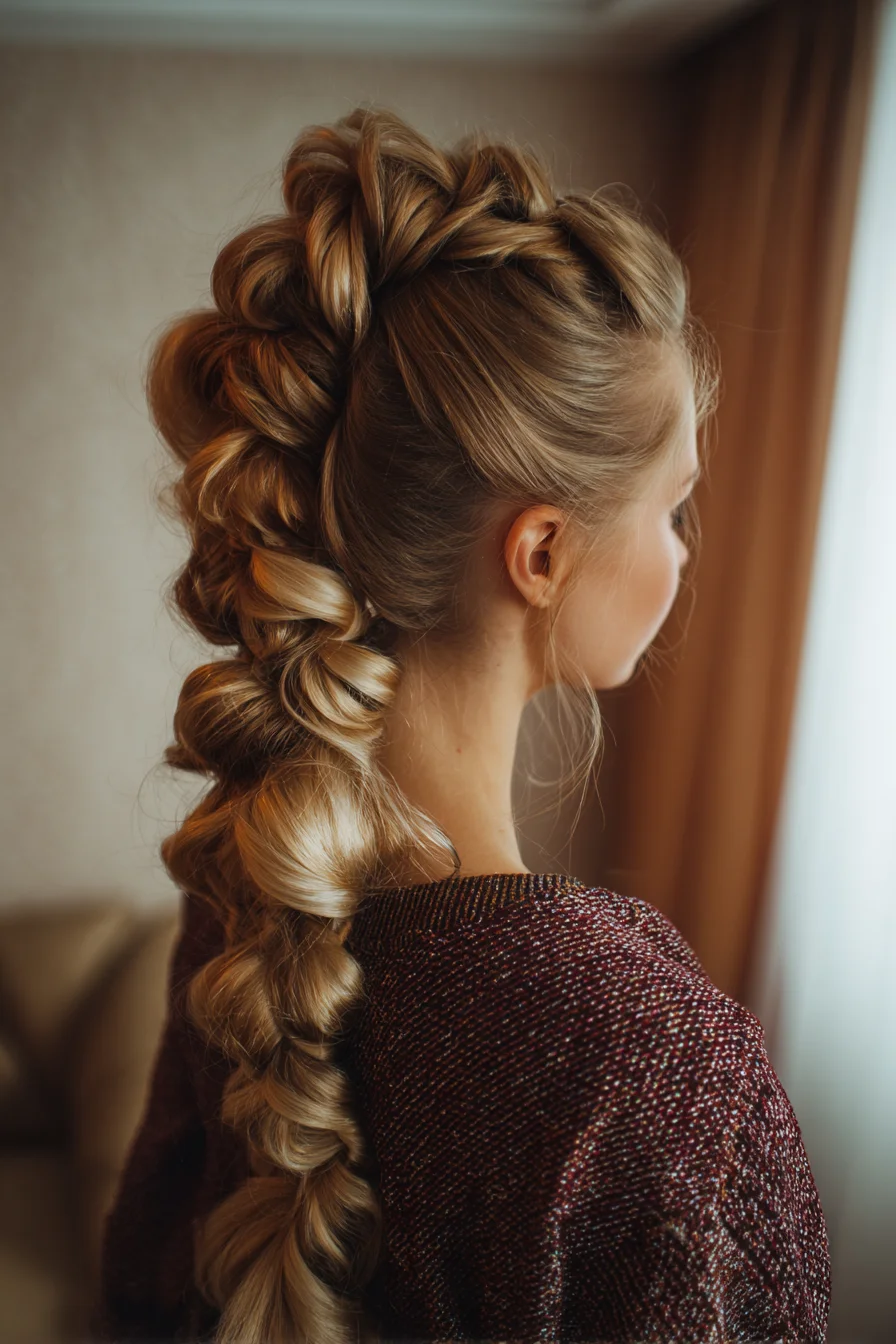Voluminous Pull-Through Bubble Braid — Textured Dutch Style for Long Hair