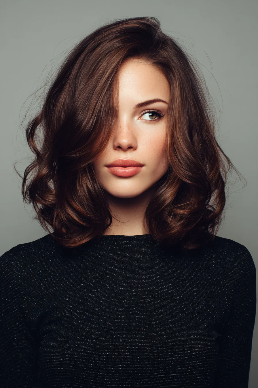 Voluminous Shoulder-Length Lob with Soft, Face‑Framing Waves