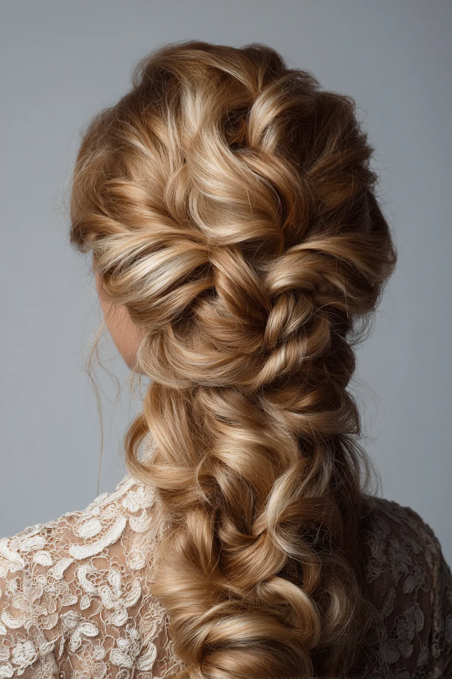 Voluminous Textured Romantic Braid — Loose Twists & Soft Waves