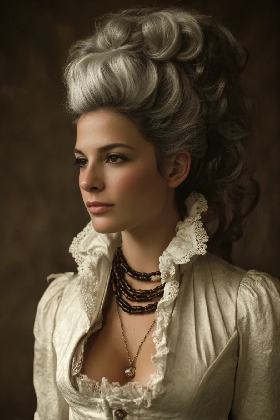 Voluminous Vintage Bouffant Updo with Soft Cascading Curls