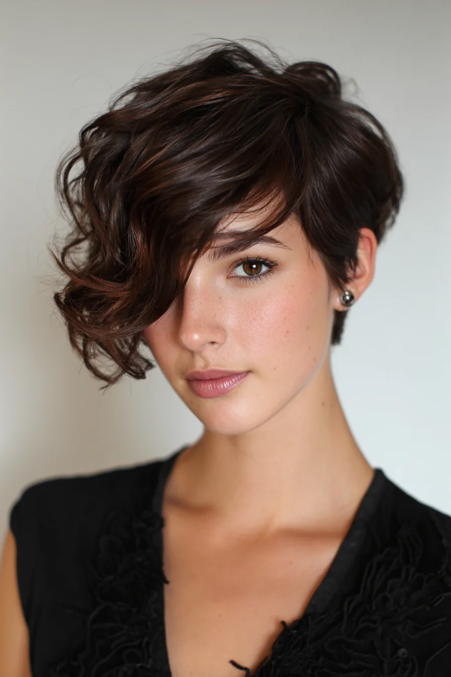 Asymmetric Textured Pixie with Side‑Swept Waves