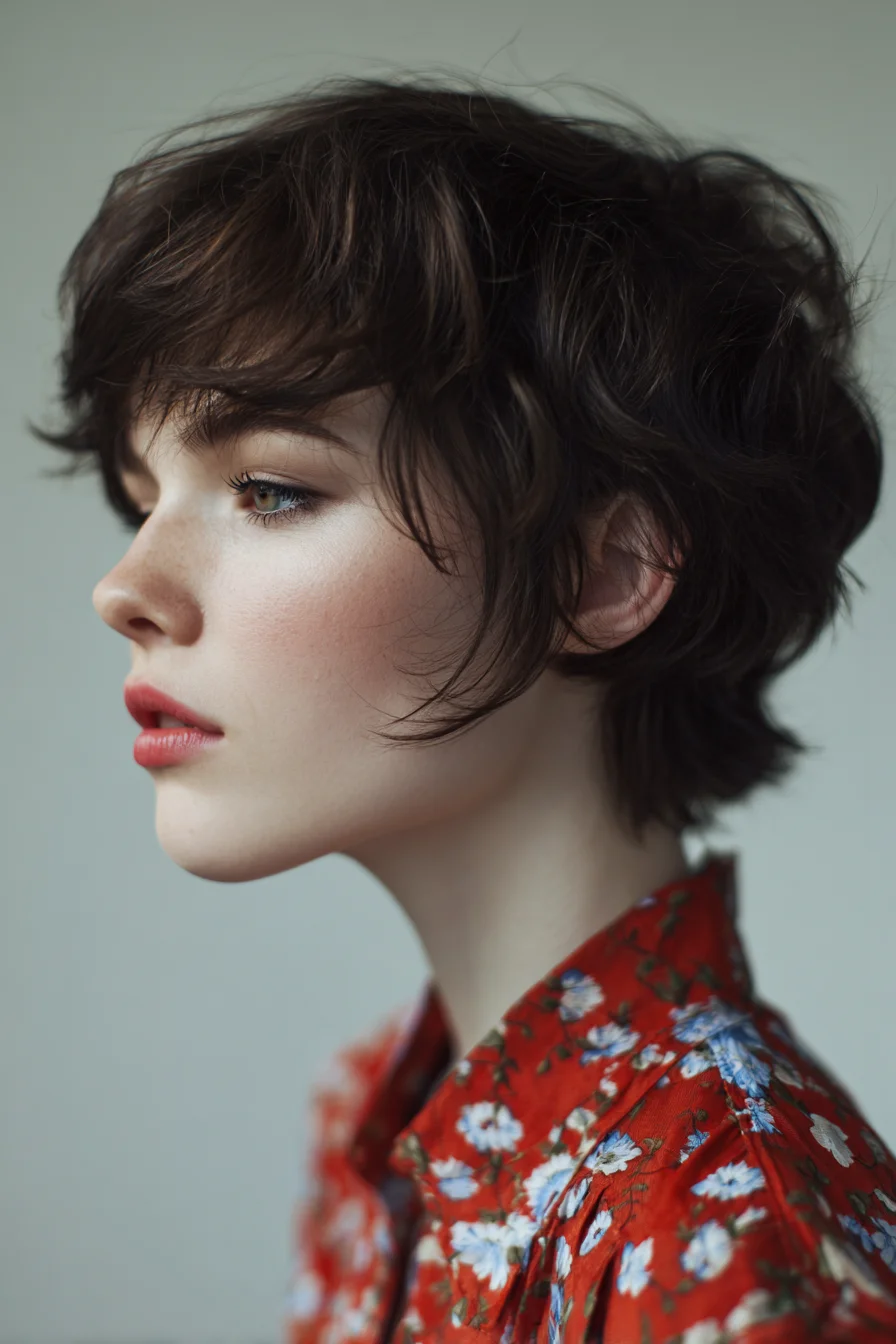 Choppy Textured Pixie with Wispy Fringe — Short Layered Cut