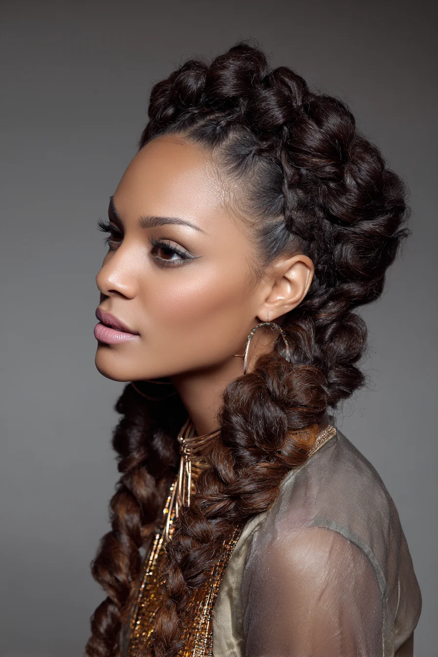 Chunky Dutch-to-Bubble Braids — Voluminous Two-Strand Crown Style