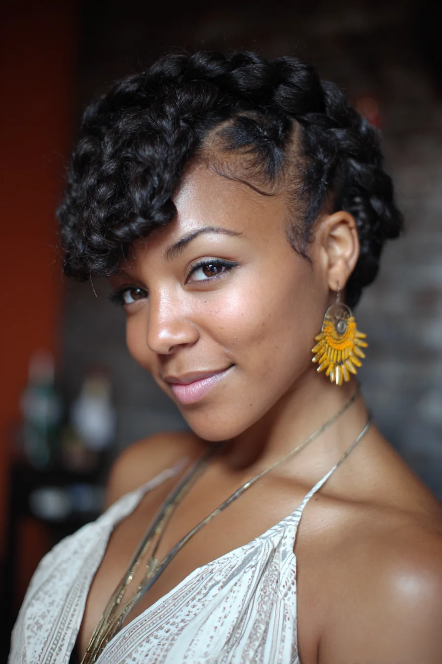 Chunky Flat-Twist Faux-Hawk with Textured Twisted Fringe