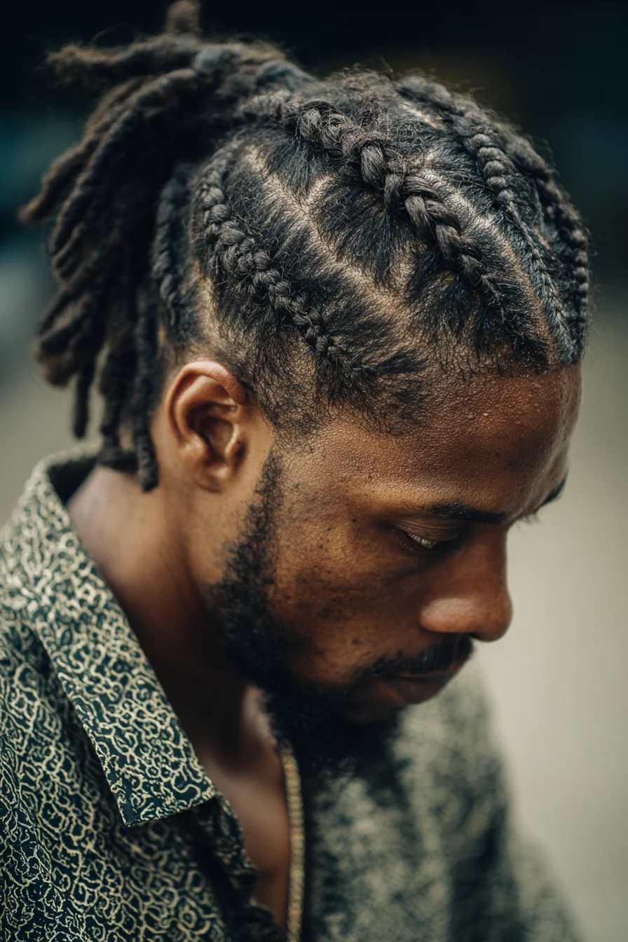 Cornrow-to-Loc Braided Ponytail — Cornrows and Dreadlock Styling for Textured Hair